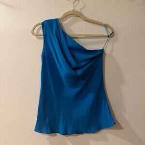 Jay Godfrey One Shoulder Blouse Top, NEW, 100% Silk